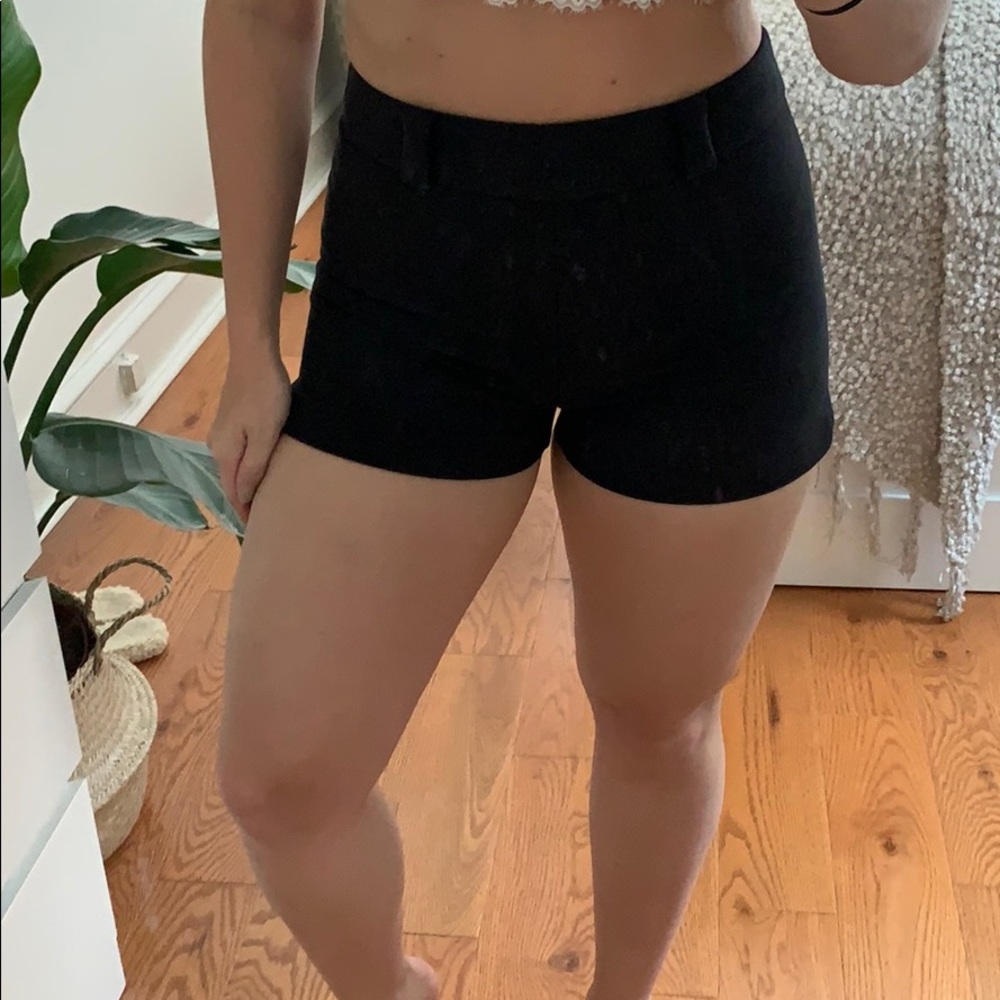 Black, high-waisted shorts